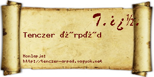 Tenczer Árpád névjegykártya