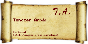 Tenczer Árpád névjegykártya